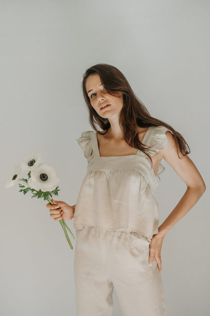 Laurel Ruffle Sleeve Top