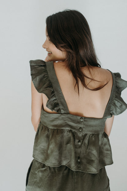 Laurel Ruffle Sleeve Top