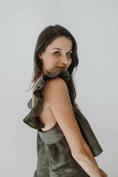 Laurel Ruffle Sleeve Top
